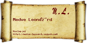 Medve Leonárd névjegykártya